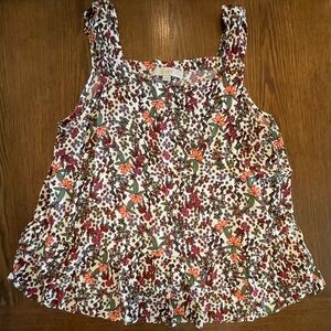 LOFT Floral Tank Top - Red, Orange, Green